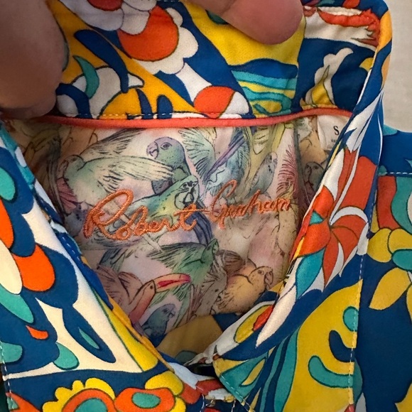 Robert Graham Gabriela Mosaic Tile Printed Shirt  (T3) - Picture 7 of 10